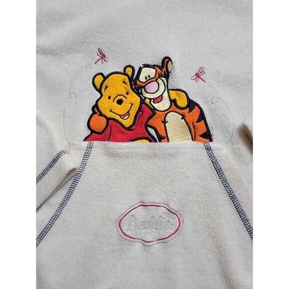 Vintage 90s/Y2k Disney Pooh Tigger Buddies Fleece Pullover Hoodie Size L - Picture 2 of 5